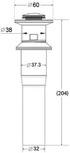 Выпуск автоматический для раковины с переливом BelBagno чёрный матовый BB-PCU-03-NERO Выпуск автоматический для раковины с переливом BelBagno чёрный матовый BB-PCU-03-NERO, 2