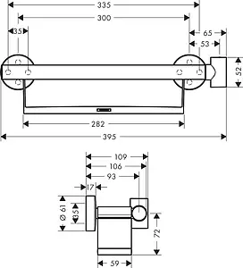 Поручень с полочкой и держателем для душа Hansgrohe Unica Comfort хром 26328400 Поручень с полочкой и держателем для душа Hansgrohe Unica Comfort хром 26328400, 2