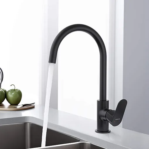 Смеситель для кухни Aquatek Оберон чёрный матовый AQ1282MB