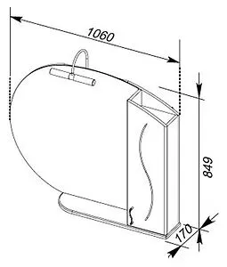 Шкаф-зеркало Aquanet Моника 105 R белый 00186776 Шкаф-зеркало Aquanet Моника 105 R белый 00186776, 2