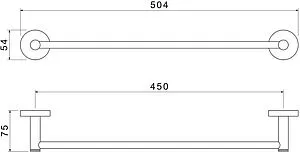 Полотенцедержатель Aquatek Европа хром AQ4120CR Полотенцедержатель Aquatek Европа хром AQ4120CR, 2