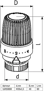 Головка термостатическая M30x1.5 Uni-Fitt S белый 169S0000, 2