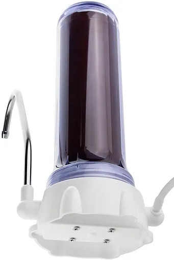 Водоочиститель стационарный настольный для мягкой воды Гейзер-1 У Евро 63015 прозрачный Водоочиститель стационарный настольный для мягкой воды Гейзер-1 У Евро 63015 прозрачный