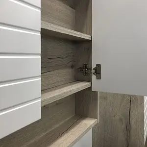 Шкаф-зеркало Comforty Клеон 60 дуб дымчатый 00-00002045CF Шкаф-зеркало Comforty Клеон 60 дуб дымчатый 00-00002045CF, 4