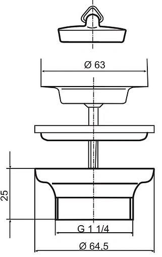 Выпуск для раковины с решеткой и пробкой Sanit полированная сталь 30.001.00..0000 Выпуск для раковины с решеткой и пробкой Sanit полированная сталь 30.001.00..0000