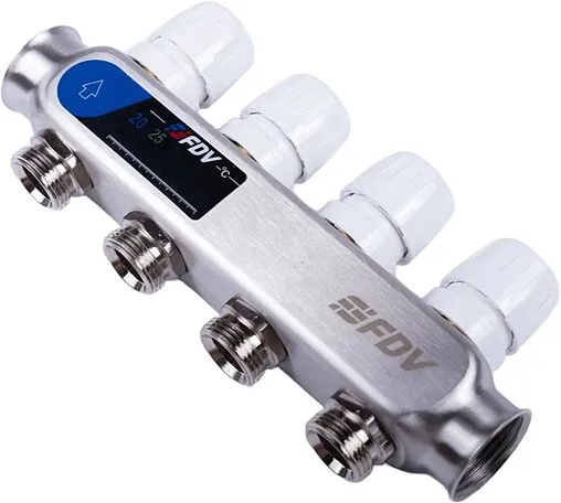 Группа коллекторная с расходомерами 4 отвода 1&quot;в/в x ¾&quot;ек FDV S1101A-¼