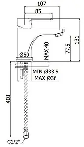Смеситель для раковины Paffoni Red хром RED071CR Смеситель для раковины Paffoni Red хром RED071CR, 2