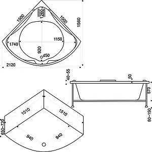 Ванна акриловая Bas Ирис 150x70 В00014 Ванна акриловая Bas Ирис 150x70 В00014, 5