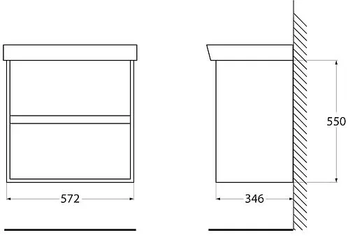 Тумба под умывальник подвесная BelBagno NEON 60 Rovere Scuro NEON-600-2C-SO-RS
