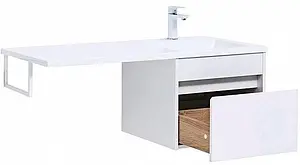 Тумба-умывальник подвесная над стиральной машиной Aquanet Токио 110 R белый 00236915+00235498, 4