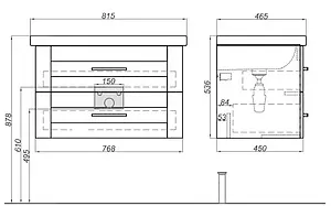 Тумба-умывальник подвесная Aqwella Foster 80 дуб сонома FOS01082DS+4640021064733 Тумба-умывальник подвесная Aqwella Foster 80 дуб сонома FOS01082DS+4640021064733, 2