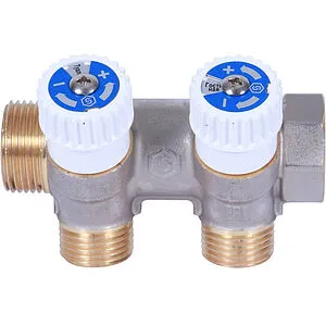 Коллектор регулирующий проходной 2 отвода ¾"в/н x ½"н Stout SMB 6852 341202 Коллектор регулирующий проходной 2 отвода ¾"в/н x ½"н Stout SMB 6852 341202, 1