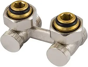 Узел нижнего подключения радиатора угловой ¾"ек x ¾"ек Schlosser Standard 600700004 Узел нижнего подключения радиатора угловой ¾"ек x ¾"ек Schlosser Standard 600700004, 1