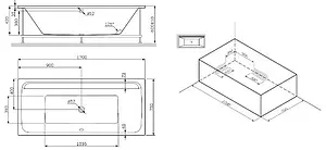Каркас для ванны Am.Pm Inspire 2.0 170х75 W52A-170-075W-R Каркас для ванны Am.Pm Inspire 2.0 170х75 W52A-170-075W-R, 2