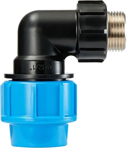 Уголок компрессионный переходной с трубной резьбой 32мм x 1&quot;н Джилекс 9163