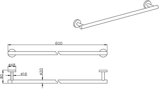 Полотенцедержатель Aquatek Вега хром AQ4014CR