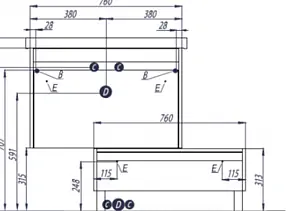 Комод Aquaton Капри 80 белый 1A231103KP010 Комод Aquaton Капри 80 белый 1A231103KP010, 2