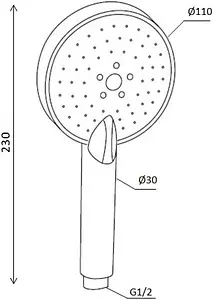 Лейка ручного душа Damixa Origin One хром 918100200 Лейка ручного душа Damixa Origin One хром 918100200, 2