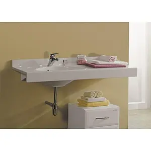 Раковина Aquaton Отель 120 L белый 1A70093NOT01L, 3