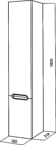 Шкаф-пенал подвесной с бельевой корзиной Am.Pm Spirit 32 R белый M70CHR0321WG