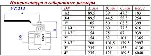 Кран шаровый 1"в x 1"в Valtec Base VT.214.N.06 Кран шаровый 1"в x 1"в Valtec Base VT.214.N.06, 2