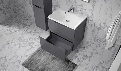 Тумба-умывальник подвесная Raval Wector 60 антрацит Wct.01.60/P/A/MD+4627173210164