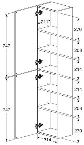 Шкаф-пенал подвесной Roca The Gap 35 белый A857427806