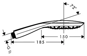 Лейка ручного душа Hansgrohe Raindance Select E 150 3jet EcoSmart хром 26551000 Лейка ручного душа Hansgrohe Raindance Select E 150 3jet EcoSmart хром 26551000, 2