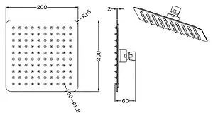 Лейка верхнего душа SMARTsant Прайм хром SM1485AA, 2
