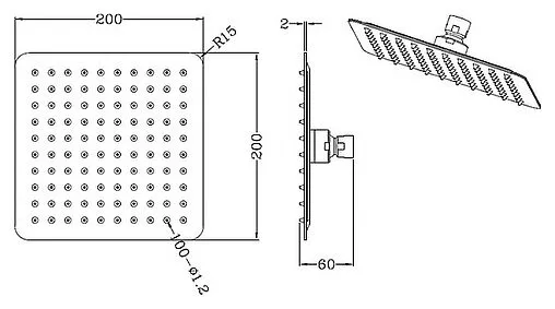 Лейка верхнего душа SMARTsant Прайм хром SM1485AA
