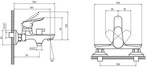 Смеситель для ванны Osgard Brut хром 21323, 2