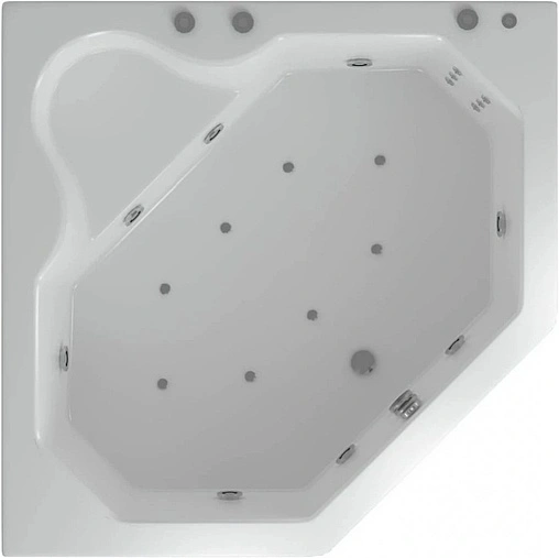 Ванна акриловая с гидромассажем Aquatek Лира 150x150 с фронтальной панелью, с каркасом (разборный), с гидромассажем (пневмоуправление) LIR150-0000006