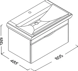 Тумба-умывальник подвесная ISVEA Viva 80 белый 21VVS001080I+10VV50081SV Тумба-умывальник подвесная ISVEA Viva 80 белый 21VVS001080I+10VV50081SV, 2