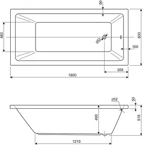 Ванна акриловая Cezares Plane Solo 180x80 Ванна акриловая Cezares Plane Solo 180x80, 2