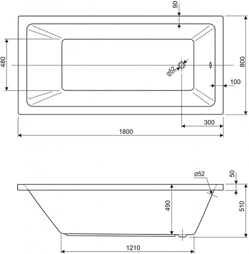 Ванна акриловая Cezares Plane Solo 180x80 Ванна акриловая Cezares Plane Solo 180x80
