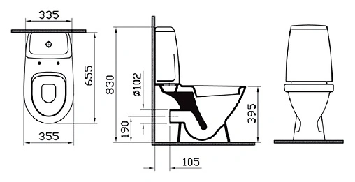 Унитаз-компакт VitrA Grand белый 9763B003-7200