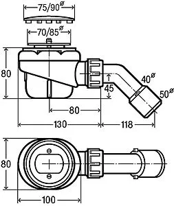 Сифон для душевого поддона Viega Domoplex 6928 хром 126582 Сифон для душевого поддона Viega Domoplex 6928 хром 126582, 2