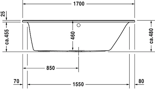 Ванна акриловая Duravit Darling New 170x75 R 700243000000000