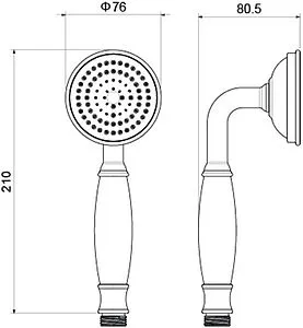 Лейка ручного душа Aquatek Классик золото AQ2008PG Лейка ручного душа Aquatek Классик золото AQ2008PG, 2