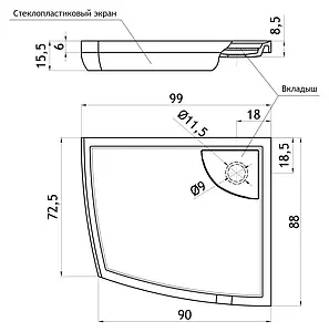 Поддон для душа Aquanet Delta 183650 Поддон для душа Aquanet Delta 183650, 5