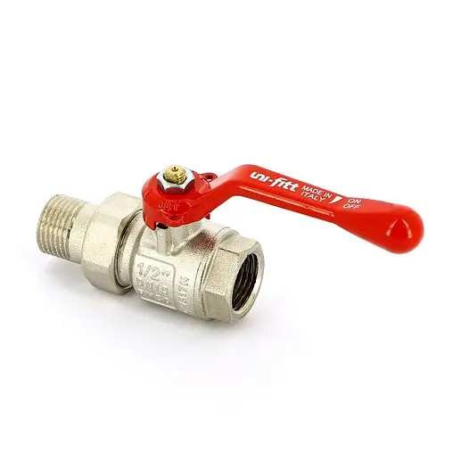 Кран шаровый с американкой 1/2"в x 1/2"н Uni-fitt 113L2000 1/2"в x 1/2 ...