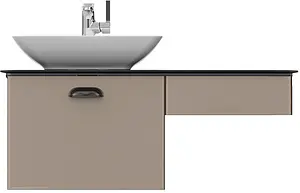 Тумба-умывальник подвесная ISVEA Bei 100 норка/чёрный 21BES164100I+10SY50052SV Тумба-умывальник подвесная ISVEA Bei 100 норка/чёрный 21BES164100I+10SY50052SV, 1