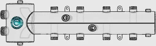 Распределительный коллектор 4 контура с гидрострелкой 1¼&quot;н x 1&quot;н Север-R-Т4 1945061