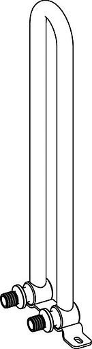 Монтажный узел для подключения радиаторов, напольный, никелированный 16мм x 15мм TECEflex 714901