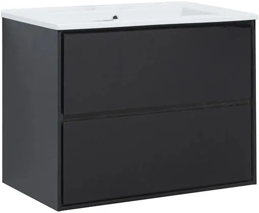 Тумба под умывальник подвесная Aquanet Милан 80 чёрный глянец 00269303