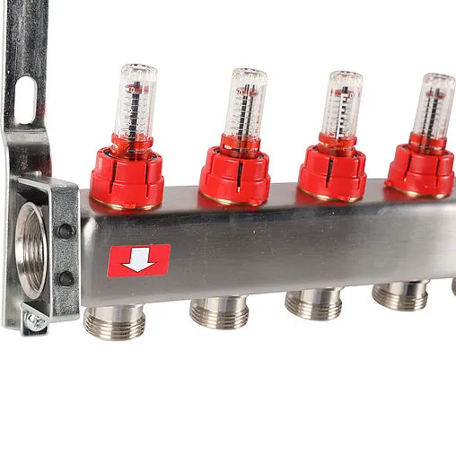 Группа коллекторная с расходомерами 12 отводов 1&quot;в/в x ¾&quot;ек Rommer RMS-1201-000012