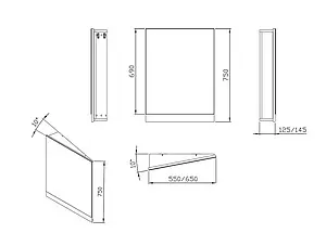Зеркало Ravak 10° 65 R серый X000001080 Зеркало Ravak 10° 65 R серый X000001080, 2