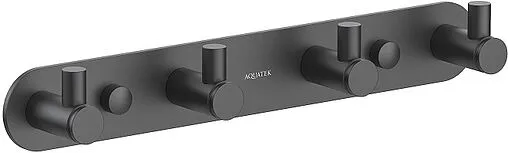 Планка с 4-мя крючками Aquatek Европа чёрный матовый AQ4123MB