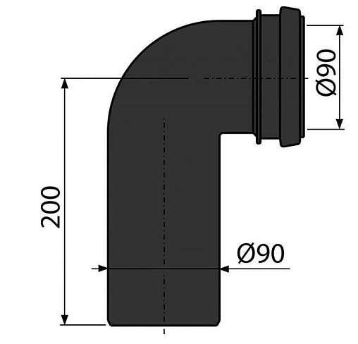Отвод для унитаза 90° – DN 90/90 AlcaPlast M908