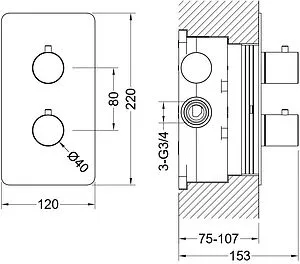 Смеситель для душа скрытого монтажа Aquatek Европа чёрный матовый AQ1391MB Смеситель для душа скрытого монтажа Aquatek Европа чёрный матовый AQ1391MB, 2